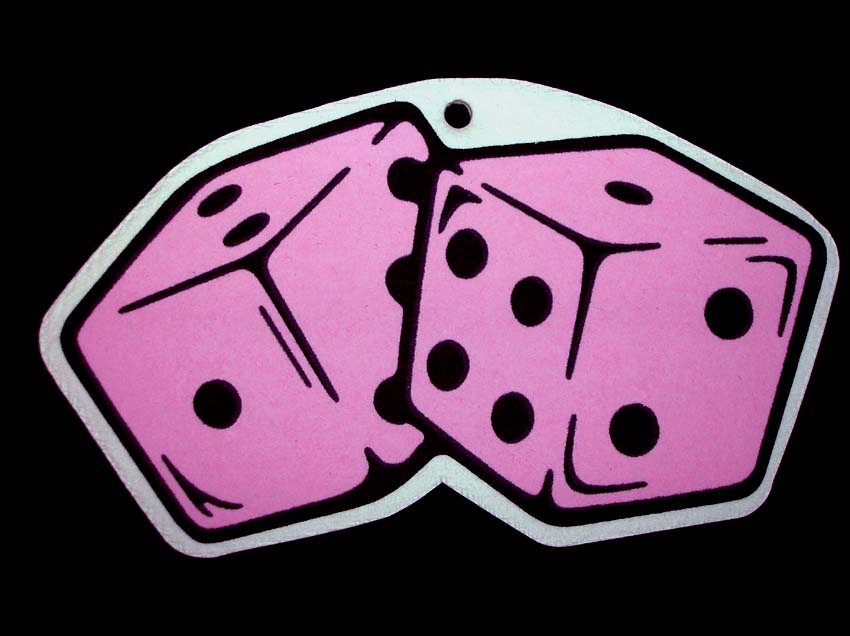 Pink Dice Air Freshener - Click Image to Close